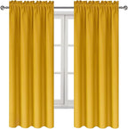 DWCN Yellow Room Darkening Blackout Curtains - Thermal Insulated Privacy Energy Saving Window Curtain Drapes 42 x 72 inch Length, Set of 2 Bedroom Living Room Curtains