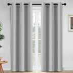 Yakamok 84 Inch Length Blackout Curtains for Bedroom, Thermal Insulated Room Darkening Grommet Top Window Drapes for Living Room,Light Grey,42W x 84L,2 Panels