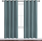 NICETOWN Modern Blackout Curtains Noise Reducing, Thermal Insulated and Privacy Room Darkening Drape Panels for Boy's Guest Room Door Window (Greyish Blue, 2 Panels, W55 x L78 -Inch)