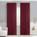 MIULEE Christmas Wine Red Back Tab Blackout Curtains 84 Inch Length 2 Panels Set for Living Room Bedroom Privacy, Rod Pocket/Pinch Pleat Thermal Insulated Room Darkening Pleated Light Blocking Drapes