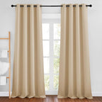 NICETOWN Biscotti Beige Curtains 96 inches Long, Grommet Thermal Insulated Blackout Curtains Privacy Window Treatments for Boys Room/Living Room, W46 x L96, 2 Panels