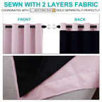 NICETOWN 100% Blackout Room Warming Lined Curtains, Totally Darkness Drapes, Thermal Insulated Drapes for Daughters Nursery (Lavender Pink, 1 Pair, 42 inches Width x 63 inches Length Each Panel)