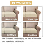 H.VERSAILTEX Super Stretch Individual Seat Cushion Cover Sofa Covers Couch Cushion Covers Slipcover Sets Thick Jacquard Textured Twill Fabric (3 Piece Sofa Cushion Covers, Natural)
