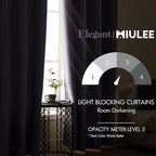 MIULEE Blackout Curtains for Bedroom Living Room Thermal Insulated Room Darkening Grommet Top Solid Light Blocking Drapery Set of 2 Window Panels 52 x 72 Inches Lilac