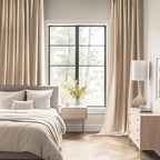 MIULEE Beige Back Tab Blackout Curtains 54 Inches Long 2 Panels Set for Living Room Bedroom Privacy, Rod Pocket/Pinch Pleat Thermal Insulated Room Darkening Pleated Light Blocking Drapes