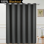 Yakamok Dark Grey Blackout Patio Door Curtain Panels W100 x L108, 1 Panel
