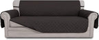 Easy-Going Reversible Couch Cover for 3 Cushion Couch Sofa Cover for Dogs Water Resistant Furniture Protector Cover with Foam Sticks Elastic Straps for Pet Cat (Sofa, Chocolate/Chocolate)