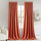 MIULEE Back Tab Burnt Orange Blackout Curtains 120 Inch Long 2 Panels Set for Living Room Bedroom Privacy, Fall Terracotta Rod Pocket/Pinch Pleated Extra Long Room Darkening Light Blocking Drapes