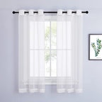 NICETOWN Voile Sheer Window Curtains 63 inch Length - Grommet Living Room Curtain Panels Soft Textured and Lightweight Window Treatments for Bedroom/Flat, Ivory, W37 x L63, 2 Pieces