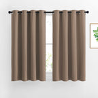 NICETOWN Blackout Draperies Curtains Panels - Window Treatment Thermal Insulated Solid Grommet Blackout Drapes for Bedroom (Set of 2, 52 by 45 Inch, Cappuccino)