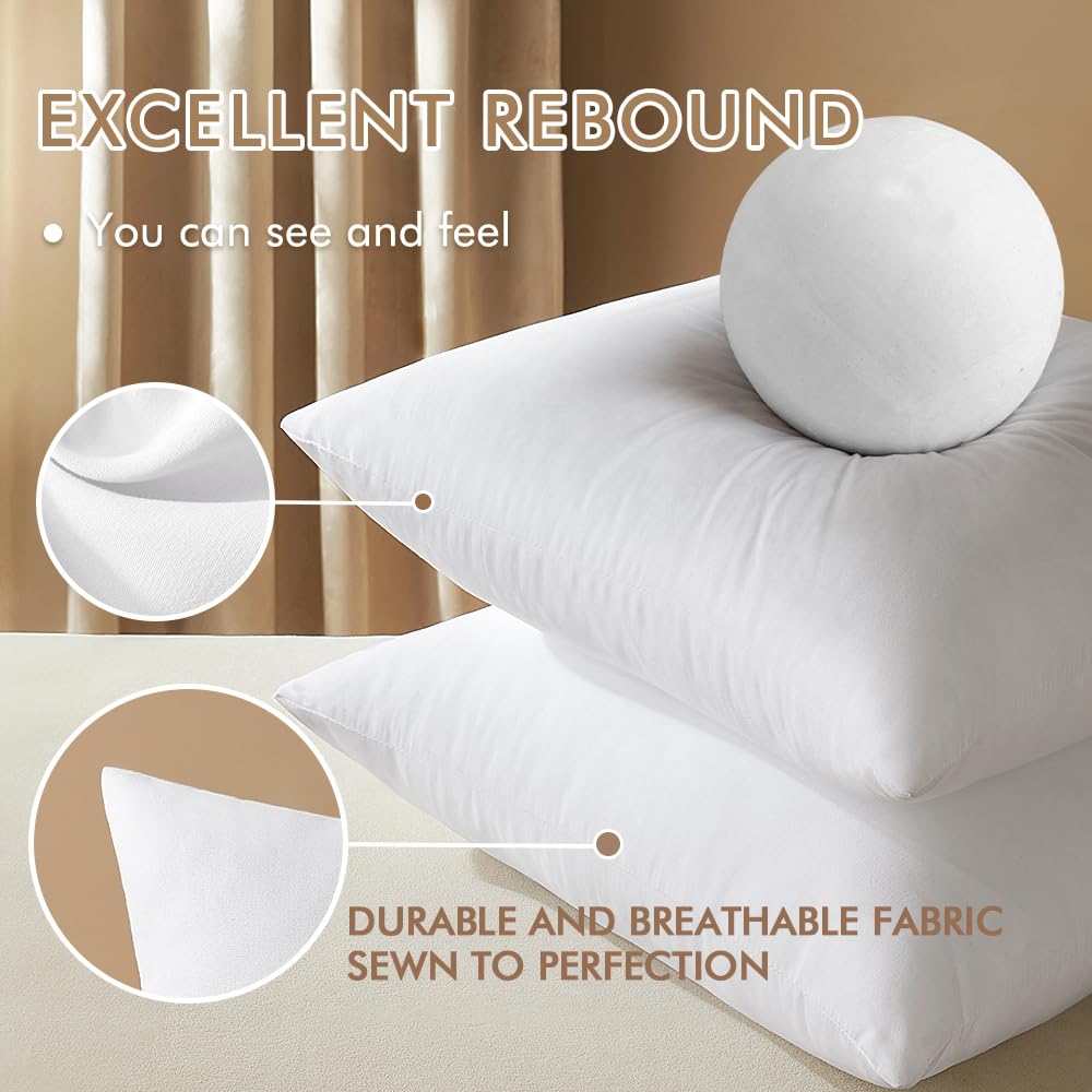 MIULEE 12x20 Pillow Inserts Set of 4, Throw Pillows for Sofa Couch Bed