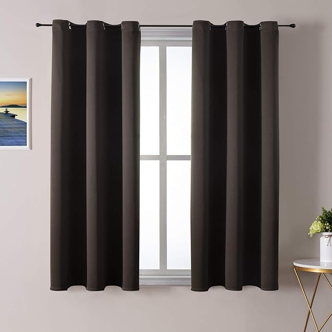 ChrisDowa Blackout Curtains for Bedroom and Living Room 45 Inches Long