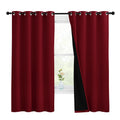 NICETOWN 100% Blackout Cold Blocking Curtain Panels, Thermal Insulated Curtains, Noise Reducing Drapes for Thanksgiving Day Window Decor (Set of 2, Burgundy Red, 55 inches Wide by 68 inches Long)