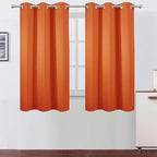 LEMOMO Orange Blackout Curtains 42 x 54 Inch Length Set of 2 Panels Grommet Bedroom Curtains for Living Room
