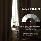 MIULEE Birch Blackout Bedroom Curtains Drapes 96 Inch Long 52"x96"