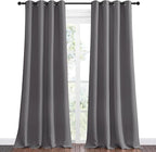 NICETOWN Bedroom Blackout Long Curtains Panels, 1 Pair, 55 inches by 120 Inch, Grey, Triple Weave Energy Saving Thermal Insulated Solid Grommet Blackout Draperies for Patio