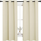 NICETOWN Kitchen Curtains for Decoration, Thermal Insulated Grommet Room Darkening Draperies/Panels for Laundry (Beige, 2 Panels, W42 x L63 inches)