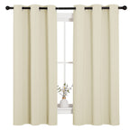 NICETOWN Kitchen Curtains for Decoration, Thermal Insulated Grommet Room Darkening Draperies/Panels for Laundry (Beige, 2 Panels, W42 x L63 inches)