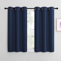 NICETOWN Blackout Curtain Panels for Bedroom, Navy, 2 Panels, W29 x L36-inch, Thermal Insulated Grommet Top Blackout Draperies and Drapes for Basement