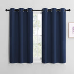 NICETOWN Blackout Curtain Panels for Bedroom, Navy, 2 Panels, W29 x L36-inch, Thermal Insulated Grommet Top Blackout Draperies and Drapes for Basement