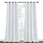 NICETOWN Room Darkening Curtain Panels, 2 Panels, 55 inches W x 102 inches, Greyish White, Home Fashion Ring Top Thermal Insulated Room Darkening Curtains for Bedroom/Nursery