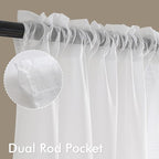 MIULEE White Sheer Curtains 84 Inches Long 4 Panels 54 x 84 Inches
