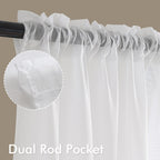 MIULEE White Sheer Curtains 90 Inches Long 4 Panels 42 x 90 Inches
