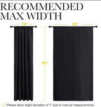 NICETOWN Black Out Window Curtains - Solid Home Decor Thermal Insulated Blackout Drapes/Draperies for Bedroom, Privacy Assured Window Treatment (2 Panels, 52 inches Wide by 63 inches Long)