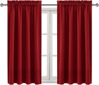 DWCN Christmas Burgundy Room Darkening Blackout Curtains - Thermal Insulated Privacy Energy Saving Window Curtain Drapes 42 x 45 inch Length, Set of 2 Bedroom Living Room Curtains