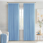 MIULEE Sky Blue Back Tab Blackout Curtains 72 Inches Long 2 Panels Set for Living Room Bedroom Privacy, Rod Pocket/Pinch Pleat Thermal Insulated Room Darkening Pleated Light Blocking Drapes