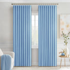MIULEE Sky Blue Back Tab Blackout Curtains 52x72 Inches Long 2 Panels Set