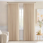 MIULEE Back Tab Beige Curtains 90 Inch Long 2 Panels Set for Living Room Bedroom Privacy, Cream Rod Pocket/Pinch Pleated Light Blocking Thermal Insulated Room Darkening Blackout Curtains, 52 x 90 Inch