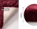MIULEE Fluffy Rug Soft Shaggy Faux Fur Area Rug Luxury Plush Rectangle Carpet for Bedroom Living Room Sofa Chair 2 x 3 Feet,Wine Red
