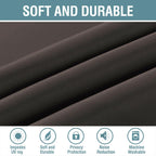 H.VERSAILTEX Blackout Curtain for Living Room Small Window Kitchen Blackout Curtains 45 inch Length Energy Saving Solid Grommet Blackout Drape, One Panel, Chocolate Brown, 52" W x 45" L
