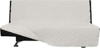 Easy-Going Futon Sofa Slipcover - Reversible Armless Couch Cover - Water Resistant - Pets & Kids (Ivory/Ivory)