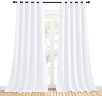 NICETOWN Draperies Curtains Panels, Blocking Out 50% Sunlight Window Treatment Curtains, Grommet Top Small Window Drapes for Bedroom (2 Panels, 70 by 95, White)
