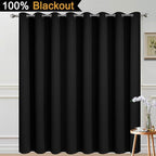 Yakamok Black 100% Blackout Patio Door Curtain Panels W100 x L96,1 Panel