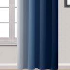Yakamok Ombre Curtains Blue and Greyish White for Living Room,52Wx90L