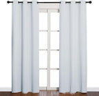 NICETOWN Easy Care Solid Thermal Insulated Grommet Room Darkening Curtains/Drapes for Bedroom (2 Panels, 42 by 84, Light Grey-Greyish White)