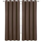 LEMOMO Blackout Curtains 52 x 120 Inch Long Chocolate Curtains Set of 2 Panels Room Darkening Curtains for Bedroom and Living Room