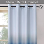 SimpleHome Ombre Room Darkening Curtains for Boys Bedroom, Light Blocking Gradient Grey White to Blue Thermal Insulated Grommet Window Curtains/Drapes for Living Room,2 Panels, 52x96 inches Length