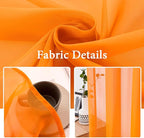 MIULEE 2 Panels Solid Color Sheer Window Curtains Elegant Window Voile Panels/Drapes/Treatment for Fall Bedroom Living Room (54X45 Inches Orange)