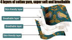 MSGKV Boho Throw Blanket 60"x80" 100% Cotton Bird Quilt for Bed & Couch