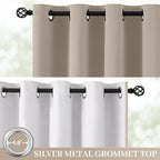 Yakamok 100% Blackout Curtain Panels 72 inches Cold and Light Blocking Drapes for Nursery, 2 Thick Layers Thermal Insulated Draperies (2 Pieces, 50 Wide Each Panel, Natural Front with White Backing)