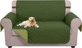 U-NICE HOME Loveseat Sofa Cover for 2 Cushion Couch, Huntergreen/Sage