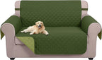 U-NICE HOME Loveseat Sofa Cover for 2 Cushion Couch, Huntergreen/Sage