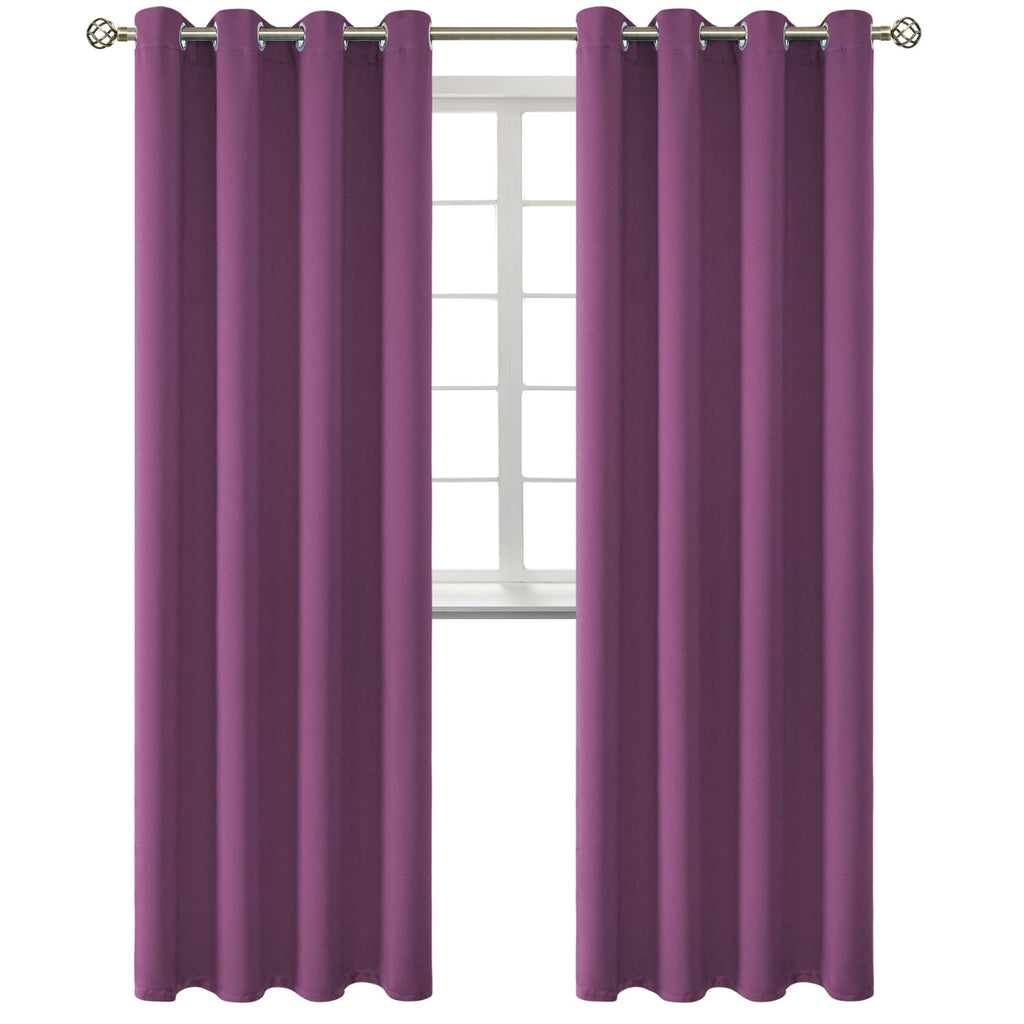 BGment Eggplant Purple Blackout Curtains for Living Room 95 Inch - 2 Panels