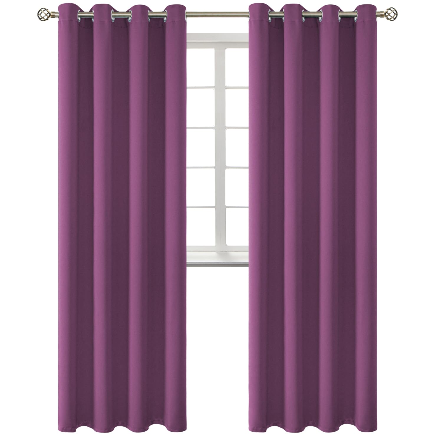 BGment Eggplant Purple Blackout Curtains for Living Room 95 Inch - 2 Panels