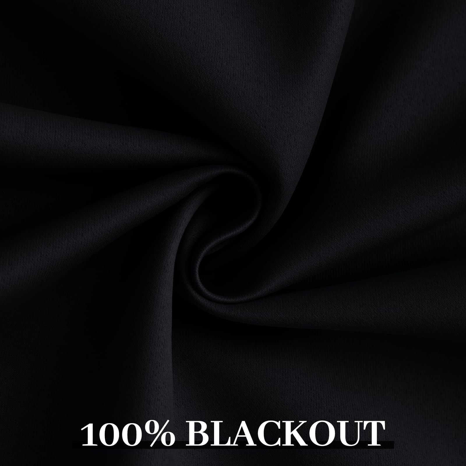 Yakamok Grey 100% Blackout Curtains W100xL84 inch Gray Sliding Door Drapes
