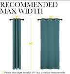 NICETOWN Patio Glass Door Panels - Blackout Curtains for Bedroom/Living Room, Privacy Panel Drapes for Dining Room and Guest Room (Sea Teal, 42 inches Wide x 90 inches Long, 1 Pair)